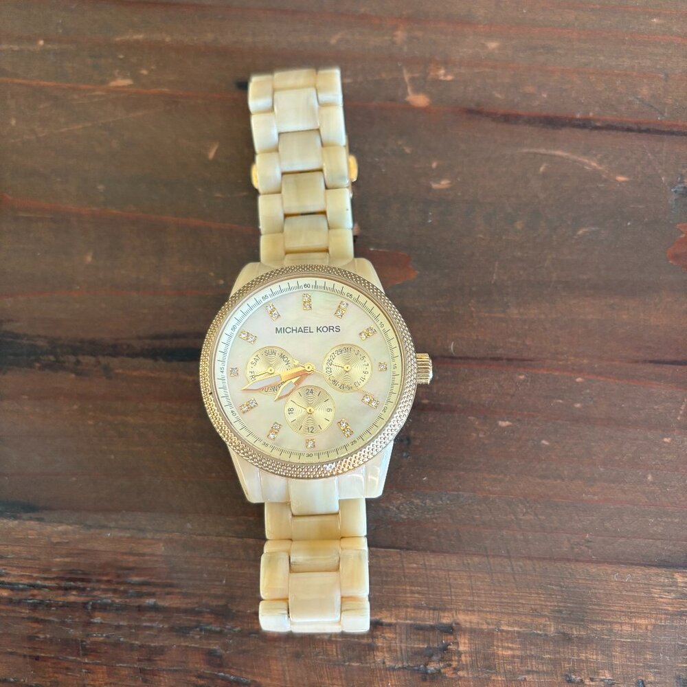 Michael Kors Ladies Acrylic Horn Watch